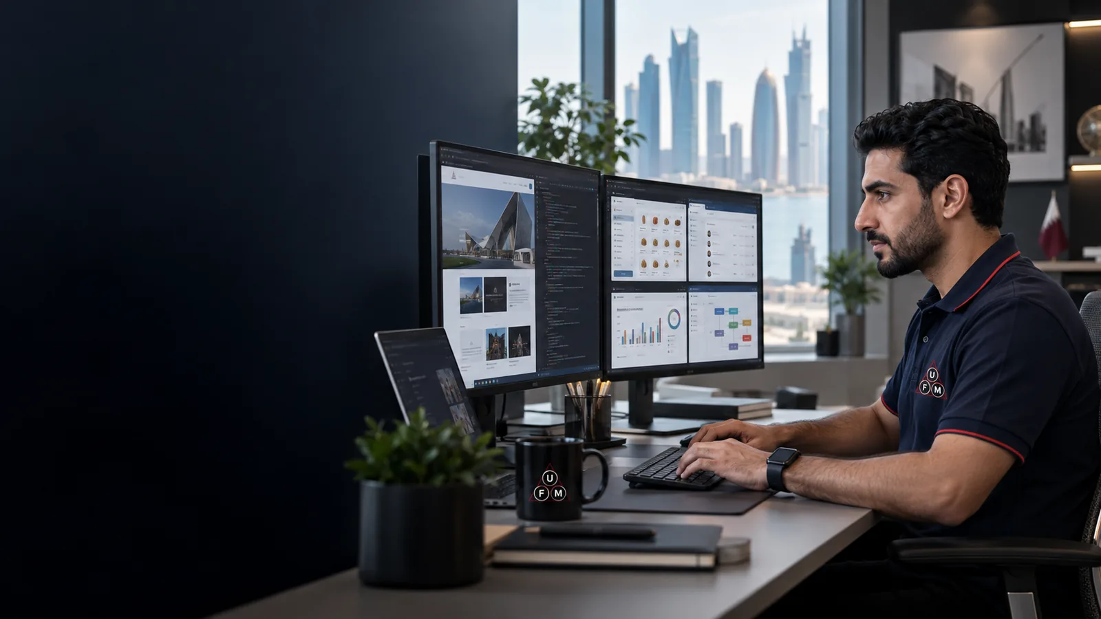 Illustrative UFM software developer working on business applications